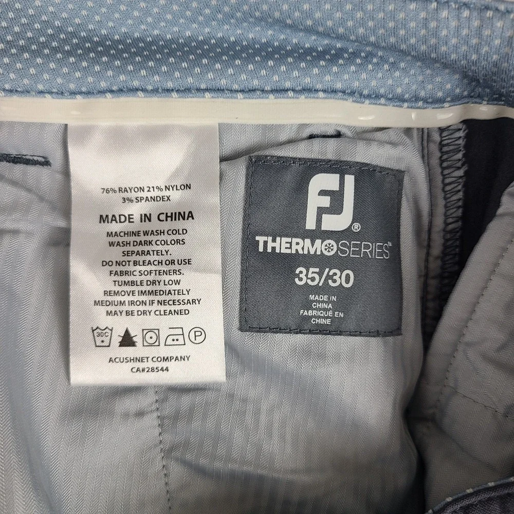 Foot Joy Pants Men 35x28 Dark Gray Thermo Series Performance Tech FJ Golf HEMMED